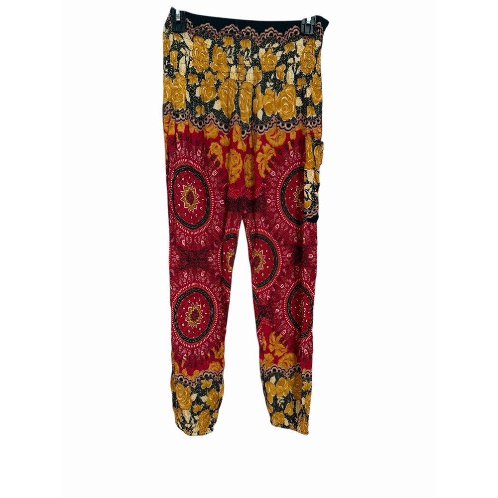 Earthbound Trading Company Harem Boho Pants Womens Small Colorful Hippie Baggy - Picture 4 of 13